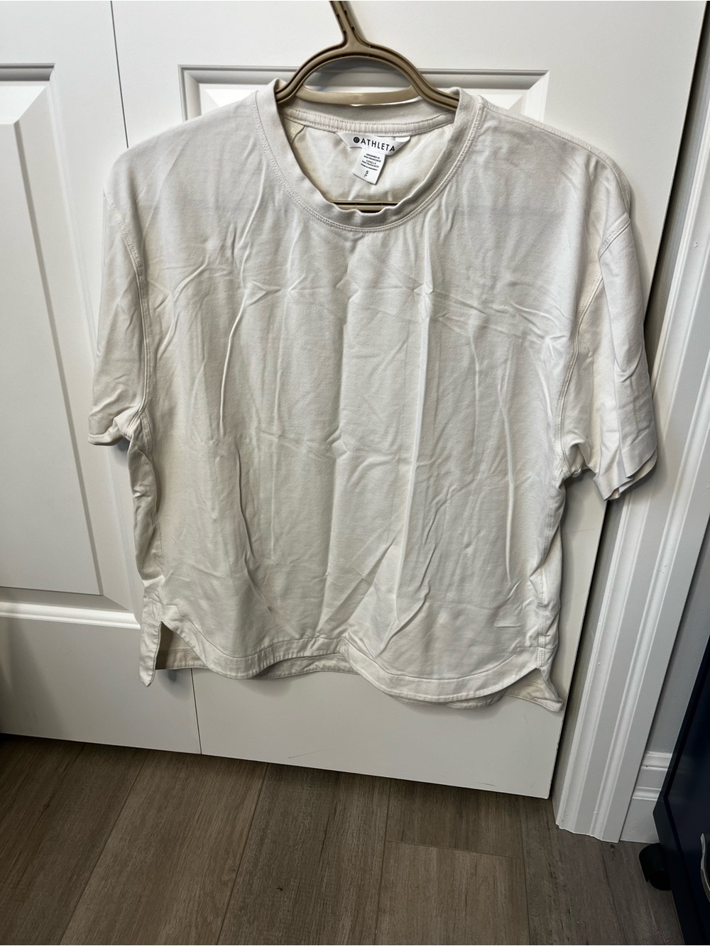 Athleta Ivory Short-Sleeve Relaxed Crew Tee